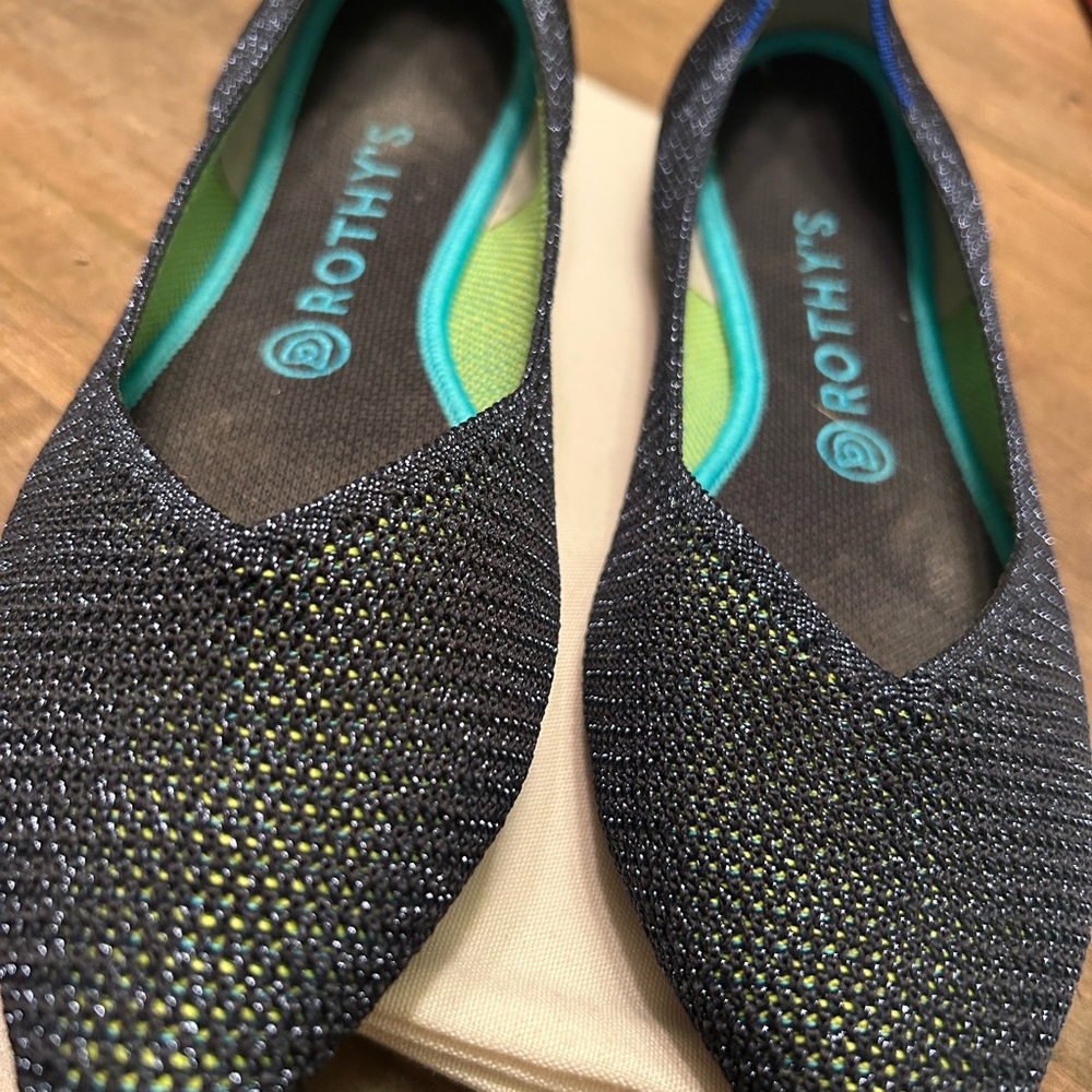 Rothy's Blue Shimmer Flats